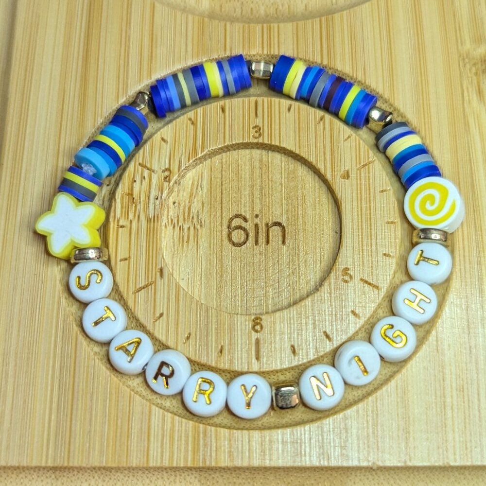 Handmade Friendship Bracelet - "Starry Night" - 6" plus stretch